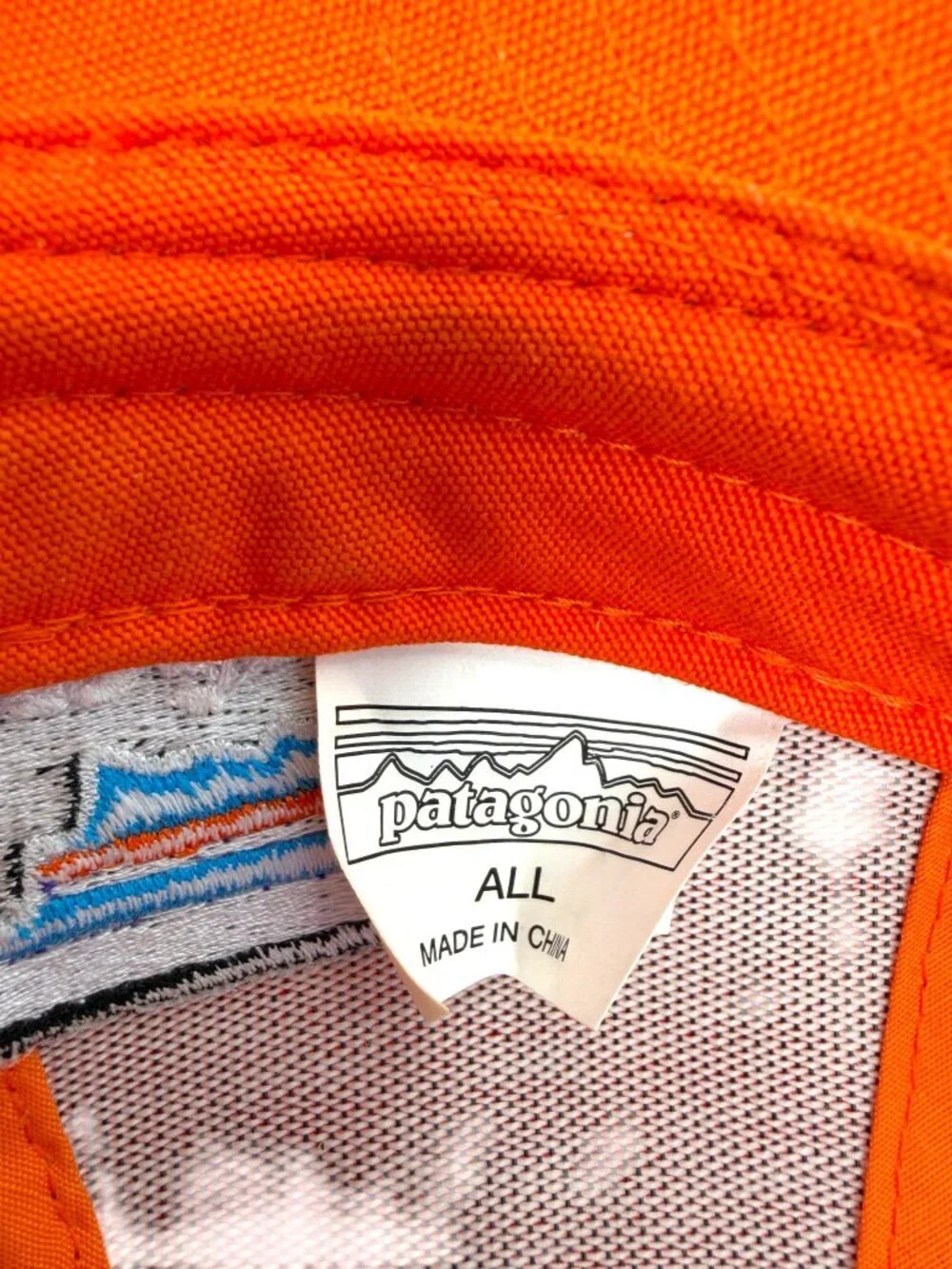 Patagonia P-6 Logo Trucker Snapback Hat with Mesh Back in Campfire Orange